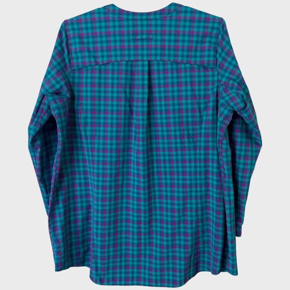Duluth Trading Co. Sidewinder Plaid Tunic Shirt Teal Women's 2XL UPF-30 Hiking - Picture 4 of 12